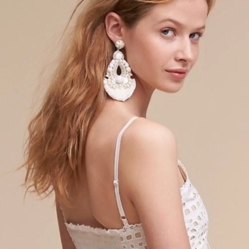Ranjana Khan Simone Beaded Clip-On Statement Earrings